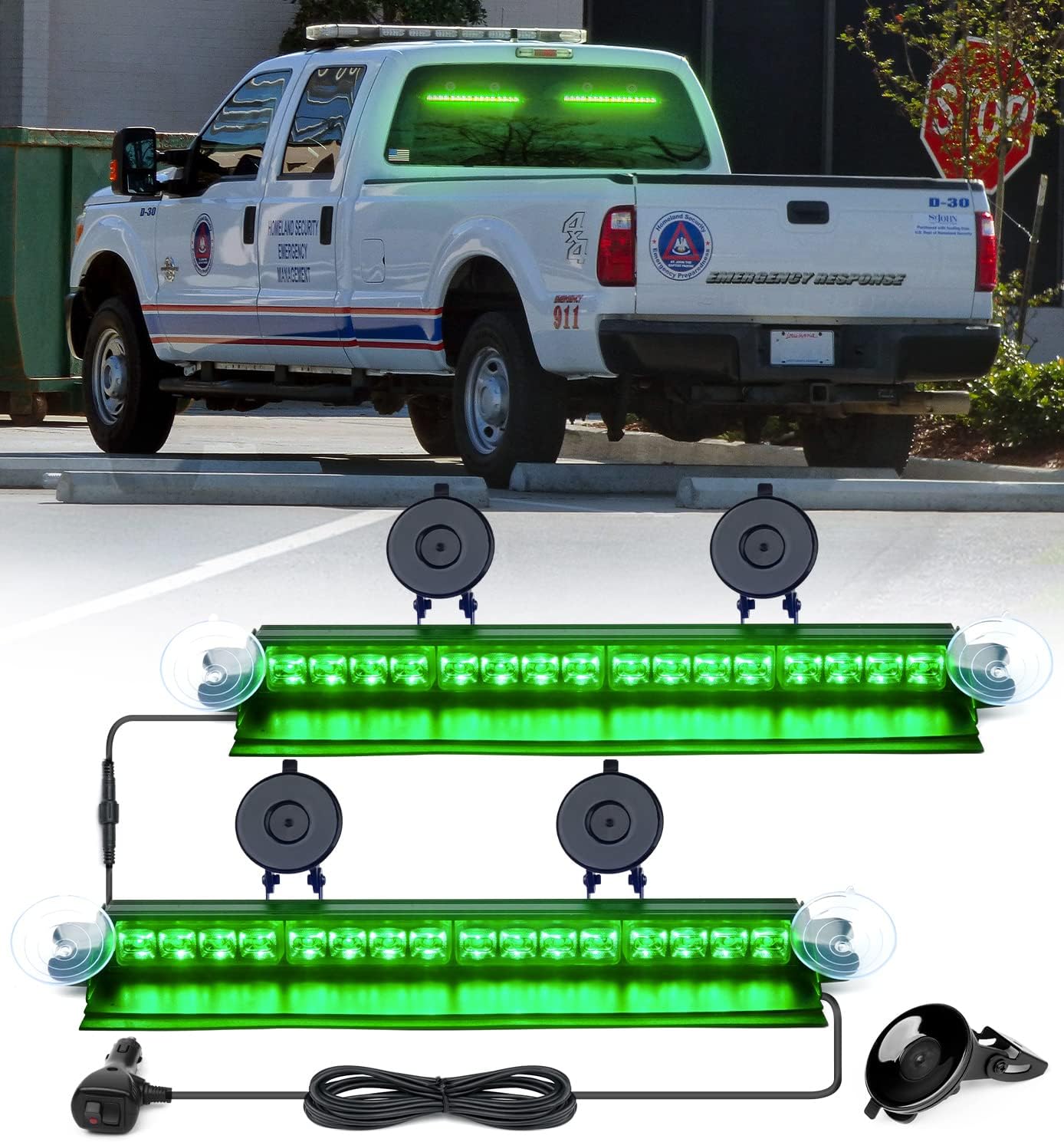 Windshield Dash Strobe Light with Suction Cups