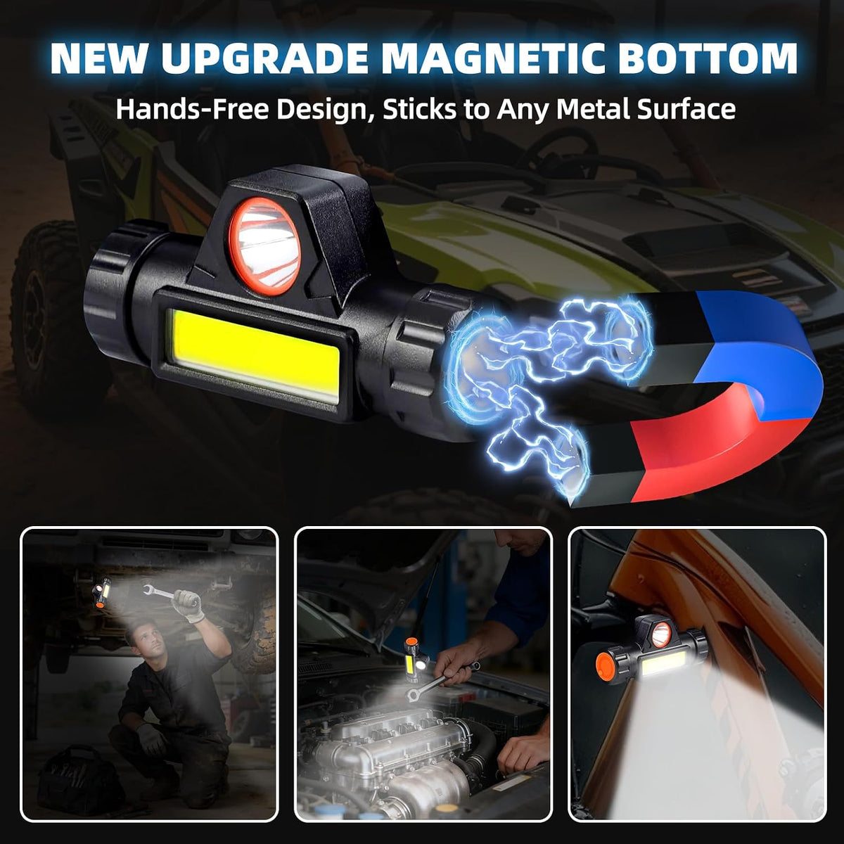 Tavaray 2 Packs UTV Dome Light Type-C Rechargeable for 1.75-2.35" Roll Bar
