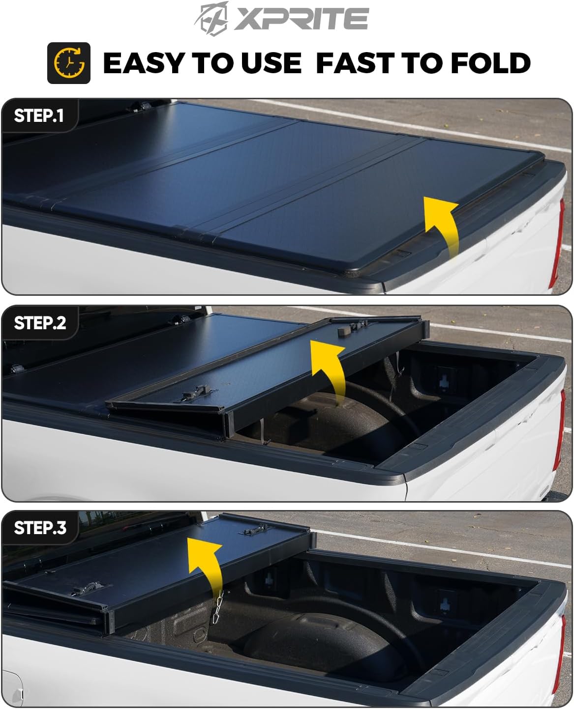 Hard Tri-Fold Truck Bed Tonneau Cover for 2014-2026 Nissan Frontier KC Double Cab
