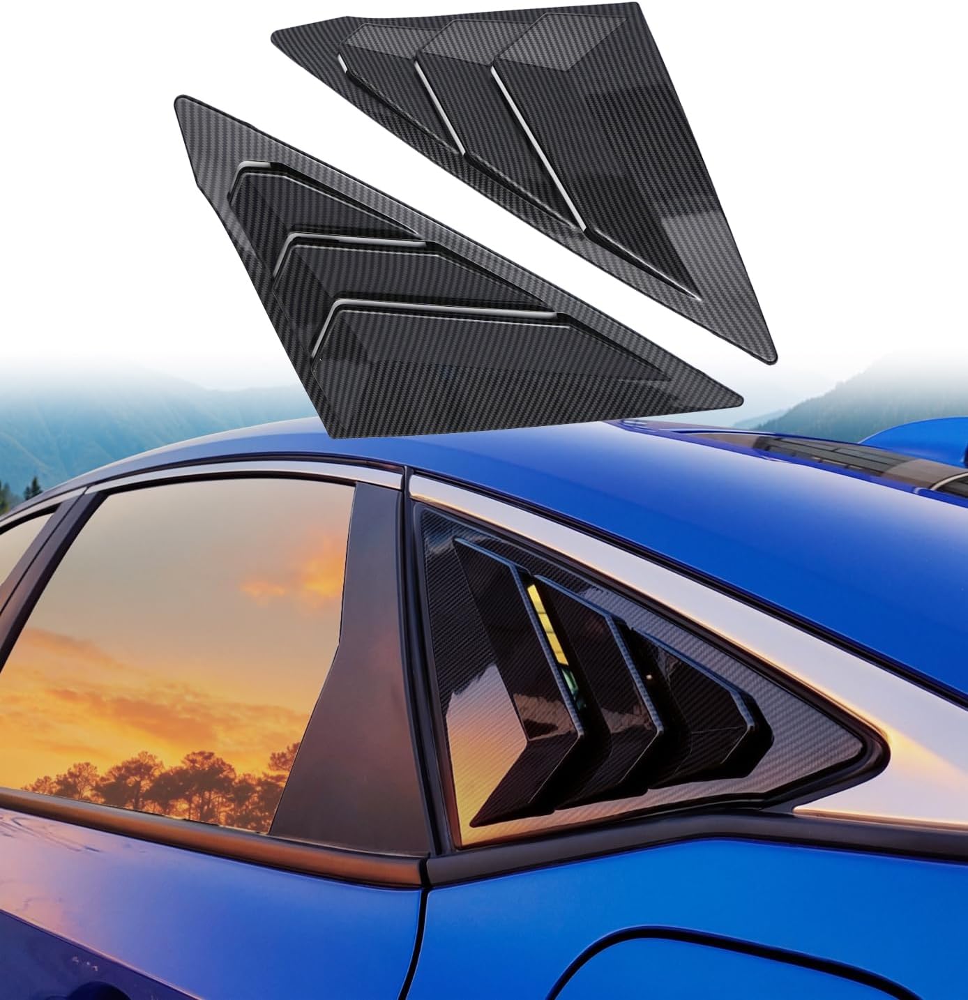 Rear Side Window Louvers for 11th Gen Civic Compatible with Honda Civic 2022-2026