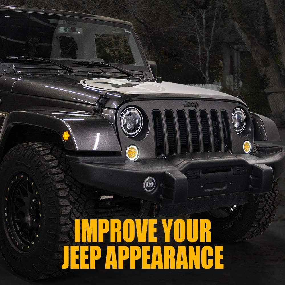 LED Turn Signal Lights and Fender Side Marker Lights for 2007-2018 Jeep Wrangler JK