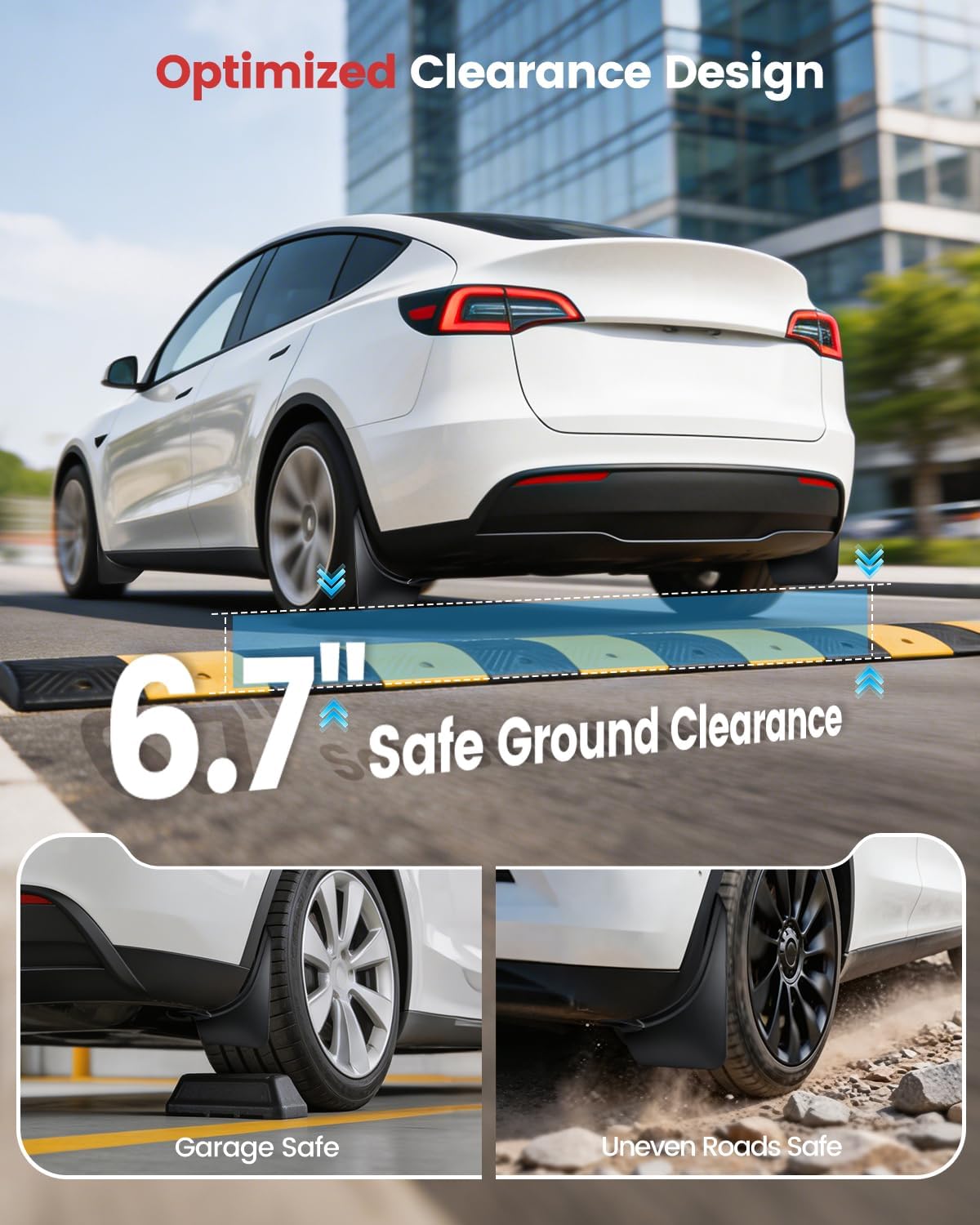 Xprite Mud Flaps for Tesla Model Y 2020–2024 – No-Drill All Weather Splash Guards Set