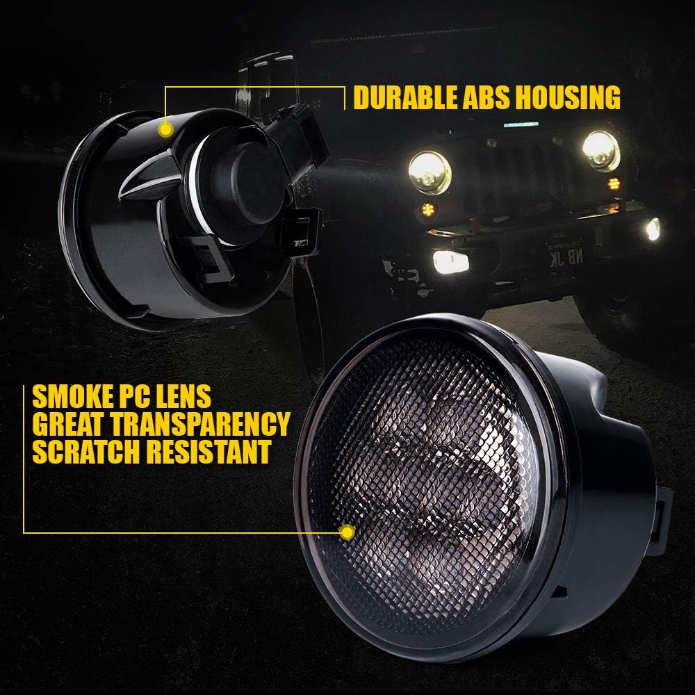 Smoked Lens Turn Signal & Side Marker Lights Kits for 2007-2018 Jeep Wrangler JK JKU