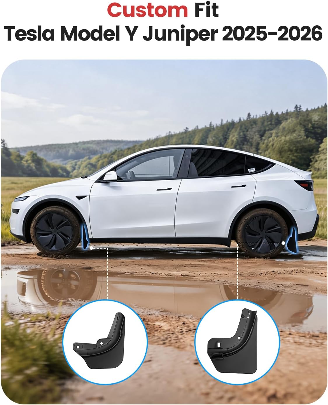 Tesla Model Y Juniper Splash Guards | No Drill Mud Flaps
