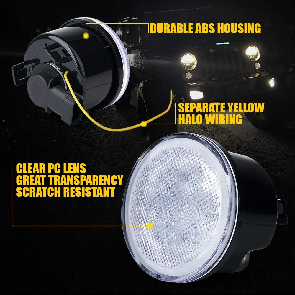 Turn Signal Lights & Front Fender Side Marker Amber Light Assembly Replacement Combo for 2007-2018 Jeep Wrangler JK