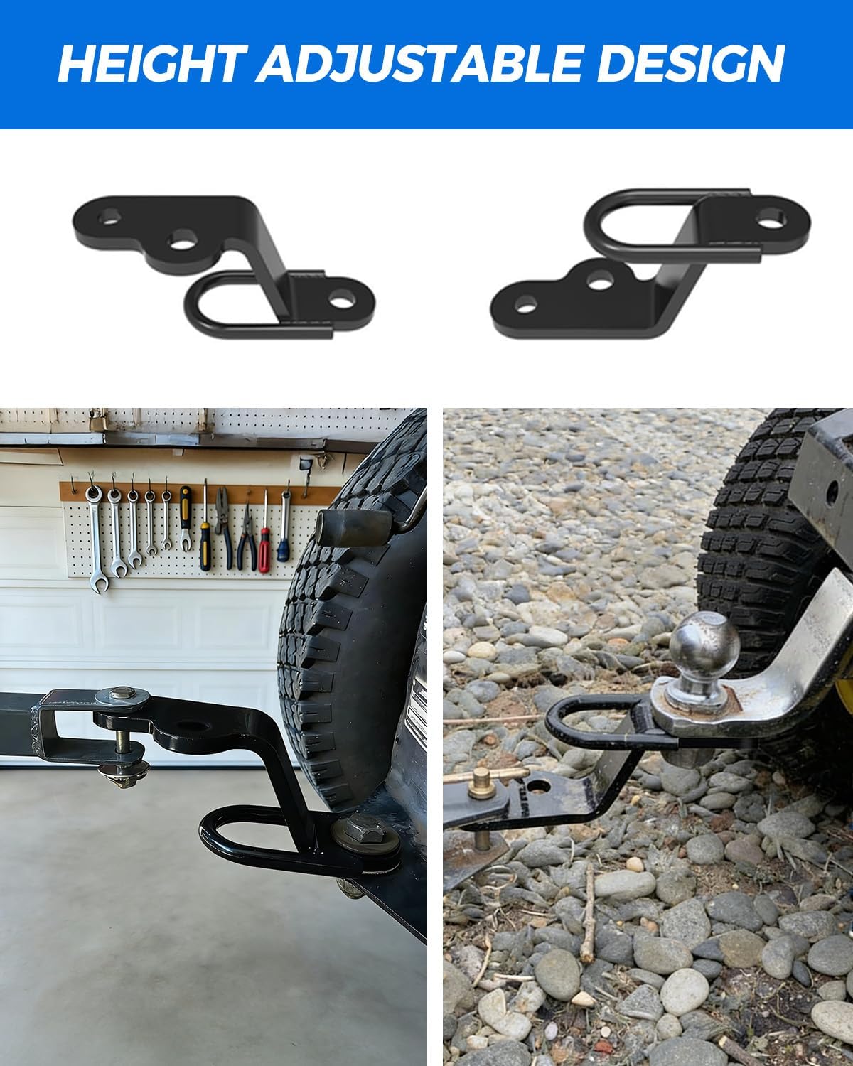 Xprite ATV/UTV 3-Way Hitch Adapter, Steel Hitch Mount with Bolt