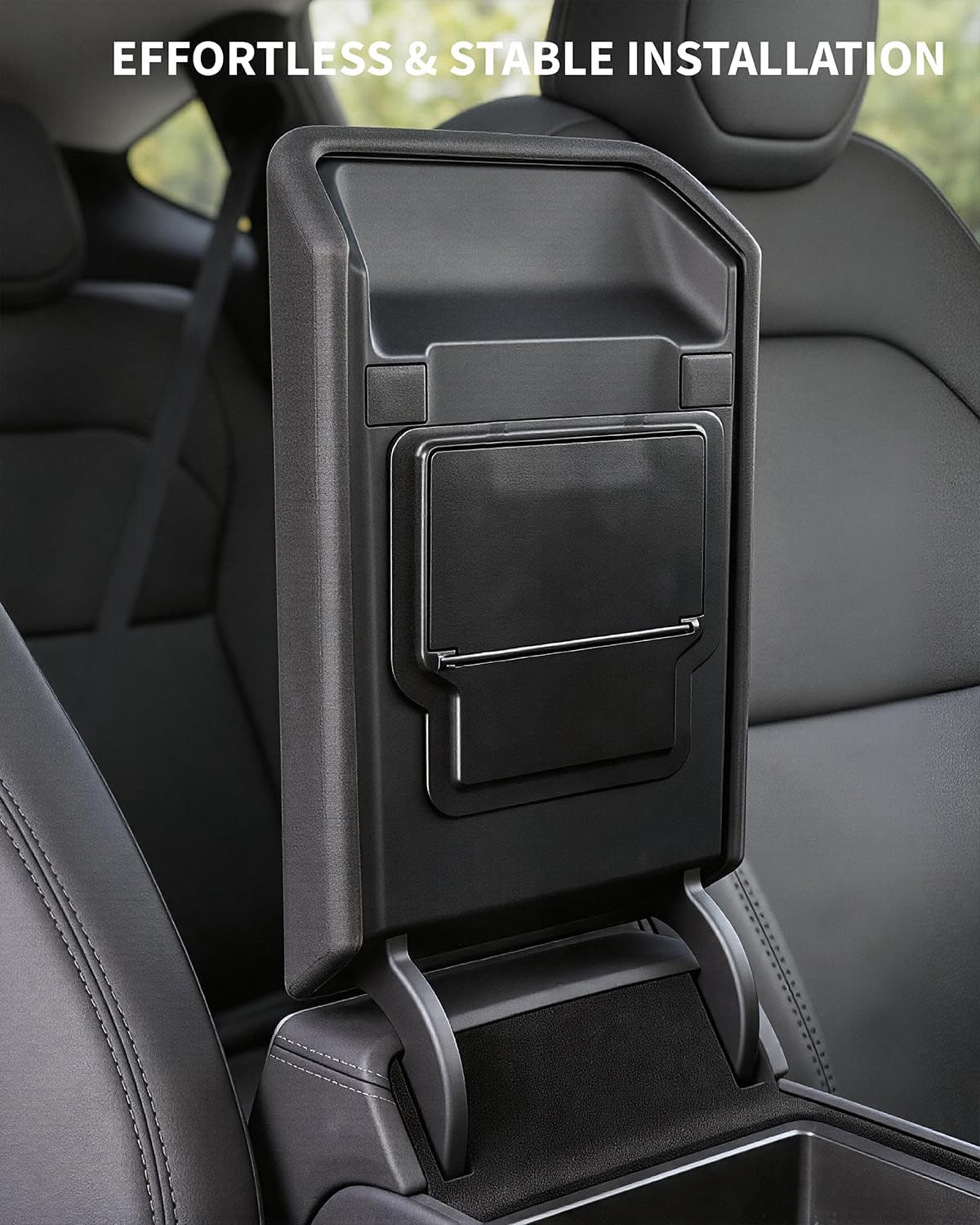 Xprite Black Premium TPE Center Console Cover for Tesla Model Y Juniper & Model 3 Highland | Waterproof Interior Protection