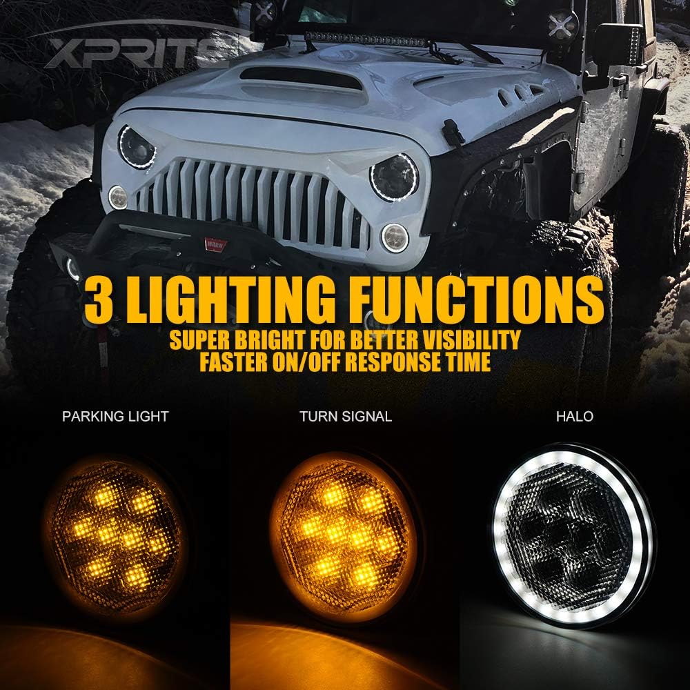 LED Turn Signal Lights and Fender Side Marker Lights for 2007-2018 Jeep Wrangler JK