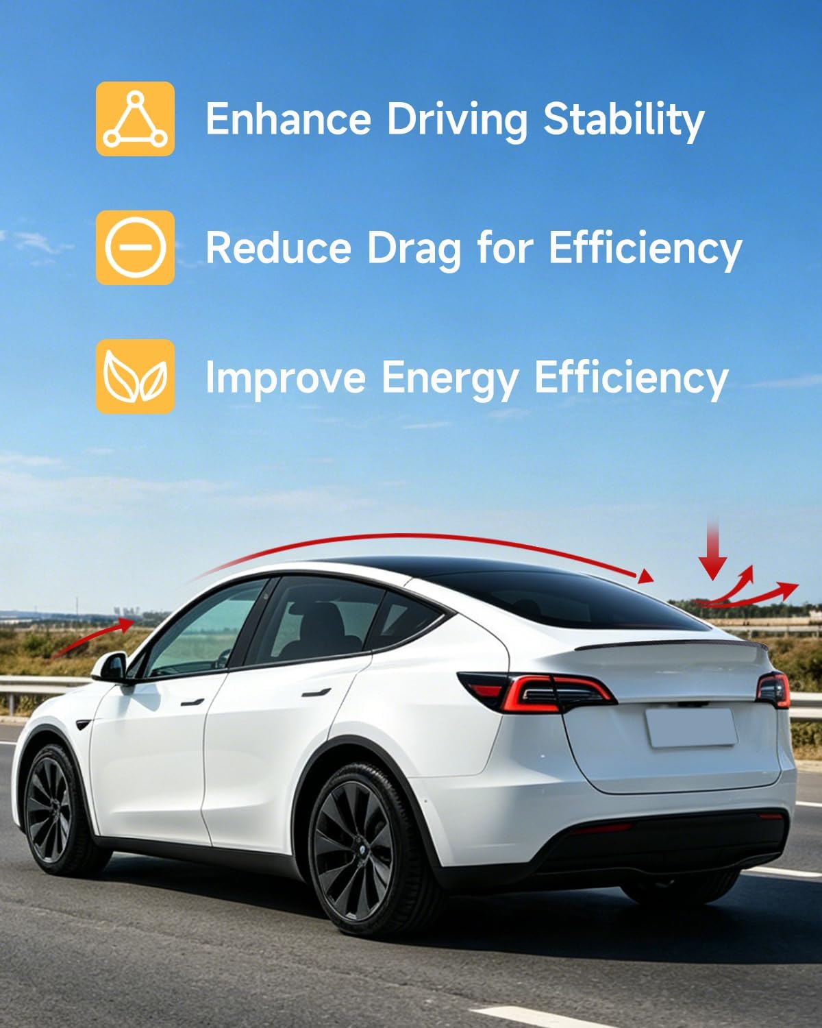 Xprite Tesla Model Y Rear Trunk Spoiler 2020–2024 Glossy Carbon Fiber OEM Style Wing