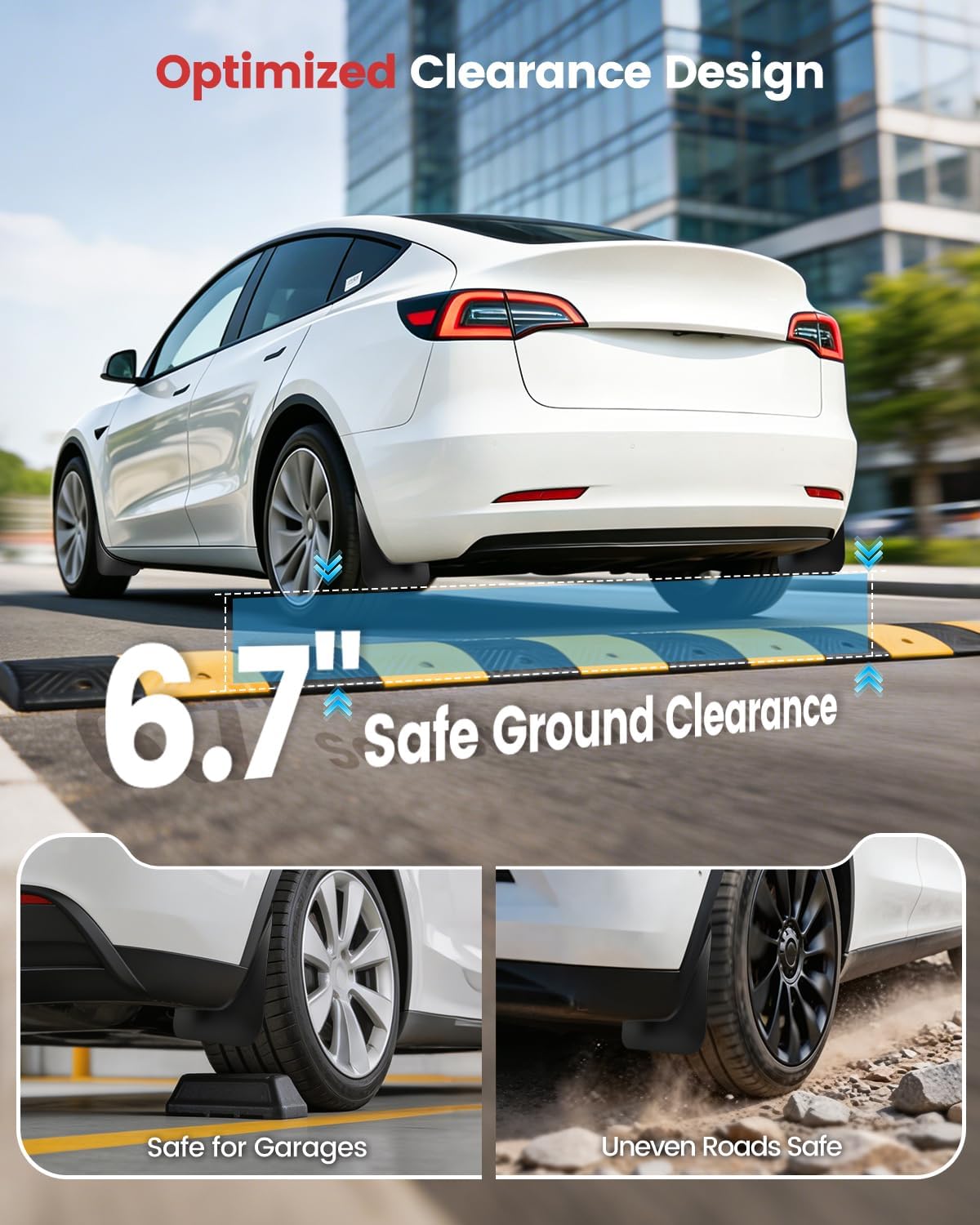 Xprite Mud Flaps for Tesla Model 3 2017-2023 ，Precision Fit No Drilling Splash Guards