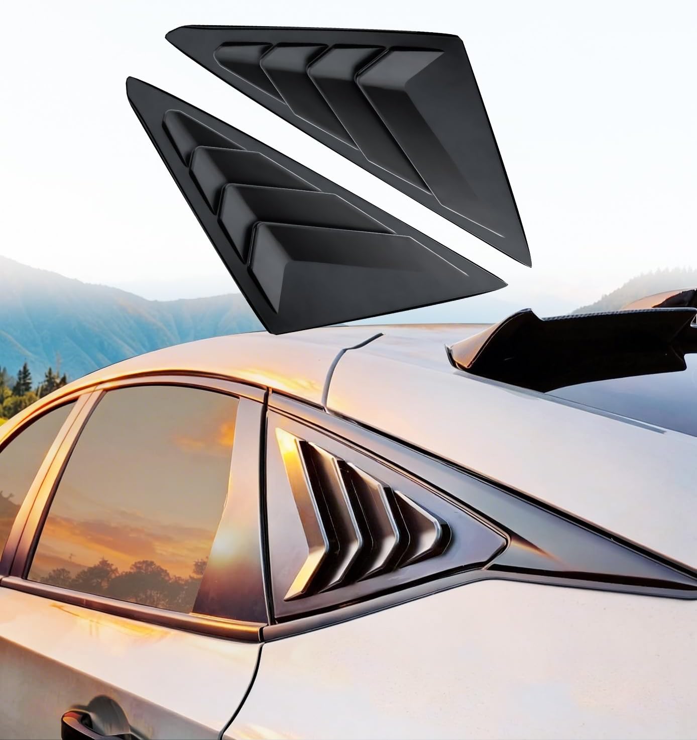 Rear Side Window Louvers for 11th Gen Civic Compatible with Honda Civic 2022-2026