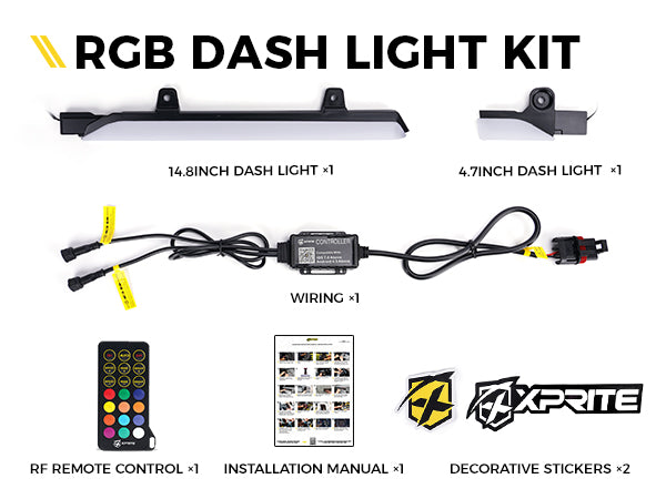 Polaris RZR RGB Chasing Panel Dash Light Bar Kit
