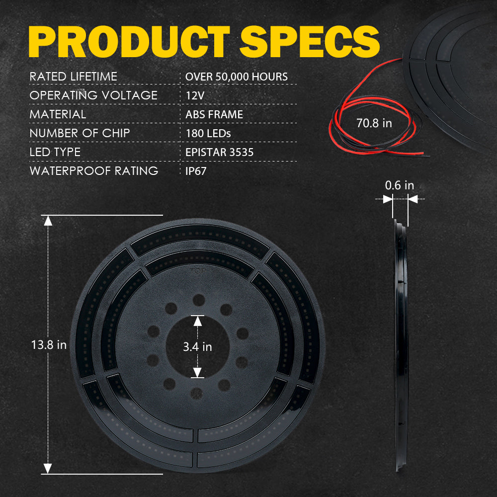 14" Dual Spare Tire LED Brake Light | Cyclone Series