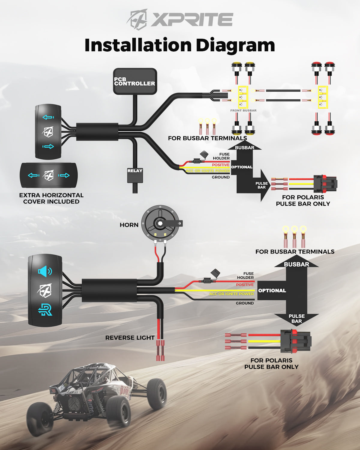 UTV Street Legal Kit - Turn Signal / Brake Light and Horn Kit