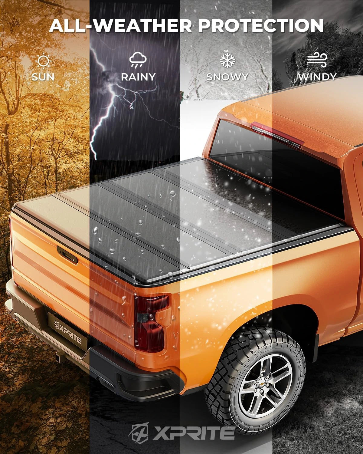 Hard Quad Fold Truck Bed Tonneau Cover for 2007-2026 Chevrolet Silverado