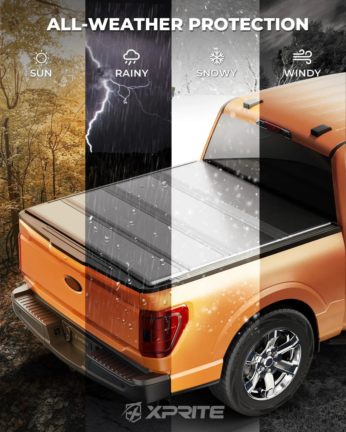 Hard Quad Fold Truck Bed Tonneau Cover for 2015-2026 Ford F150