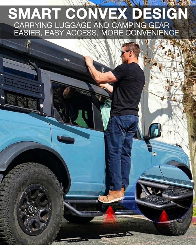 Xprite Running Boards for 2021-2026 Ford Bronco 4-Door – Heavy Duty Side Steps Nerf Bars