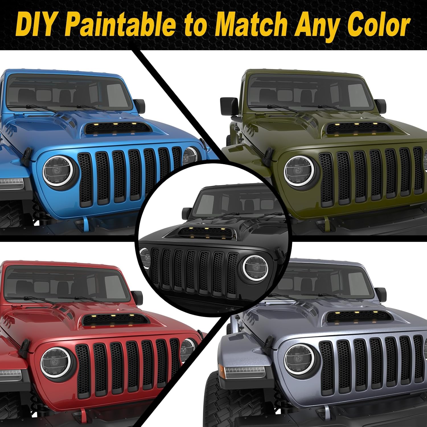 Xprite Piranha Series Hood Installed on Jeep Gladiator JT
