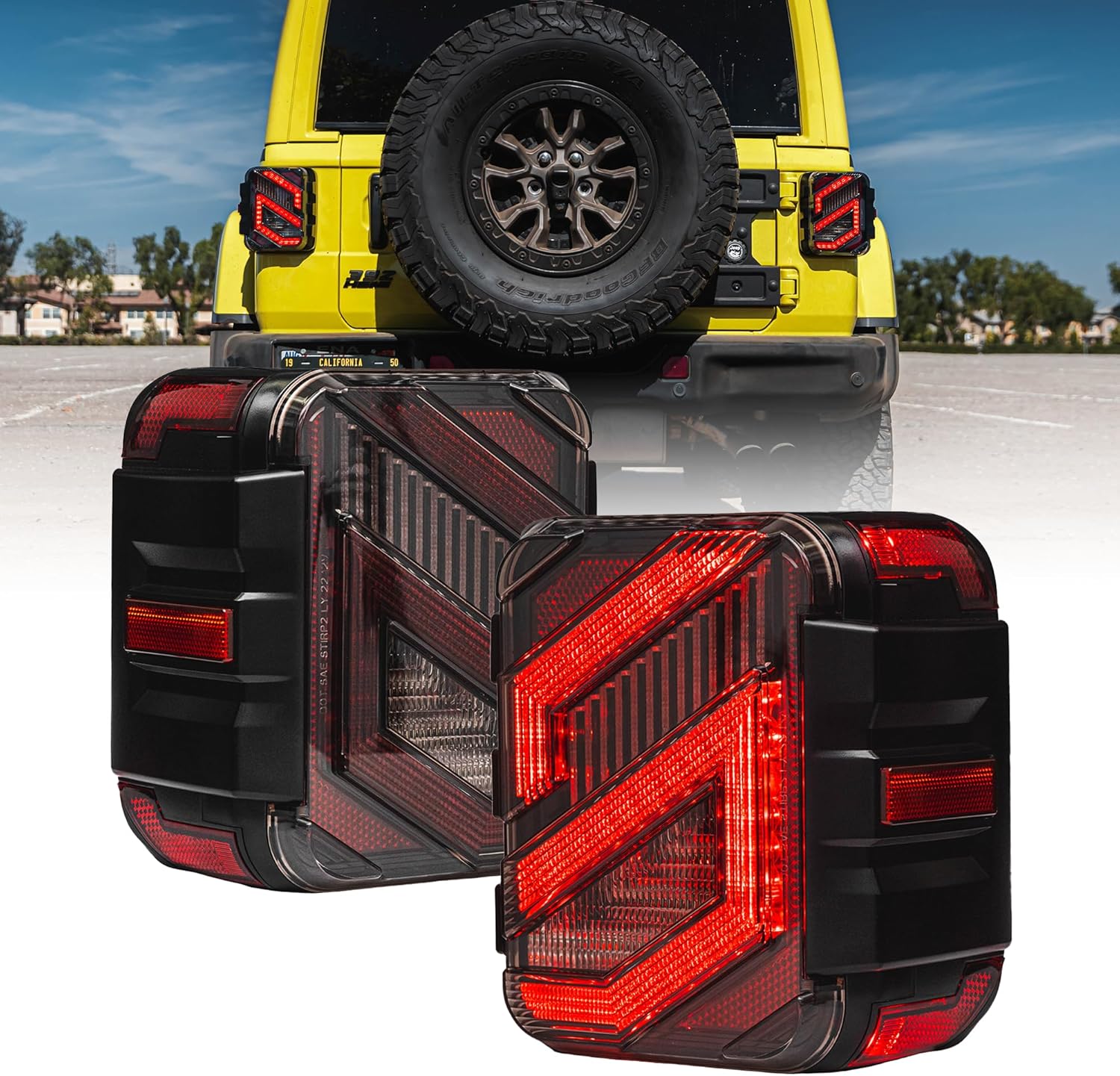 Xprite Smoked LED Tail Lights for 2018-2022 Jeep Wrangler JL JLU | Sav