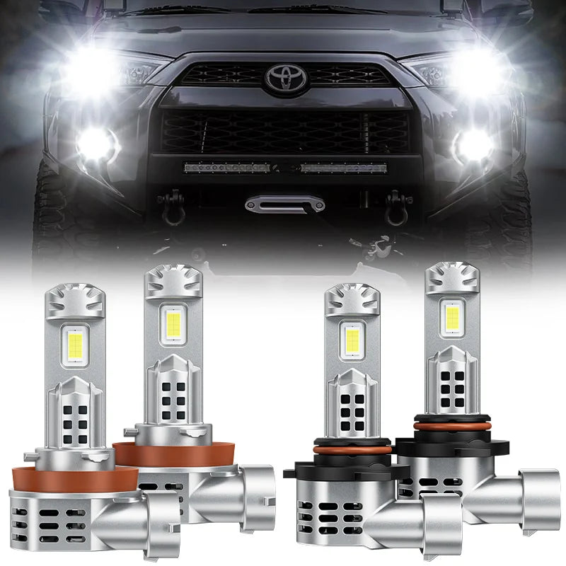 9005 + H8 LED Headlight Bulbs Combo Package for 2006-Later Toyota 4Runner