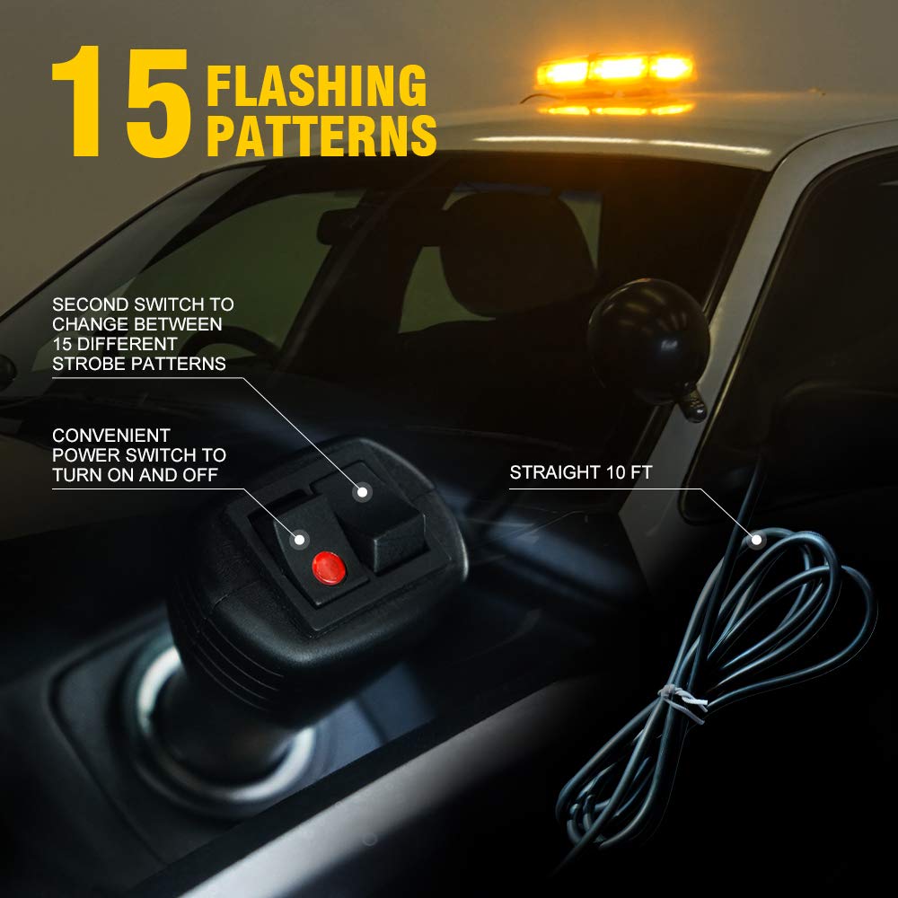 Mini LED Strobe Light Bar with Magnetic Base | Tracker Series