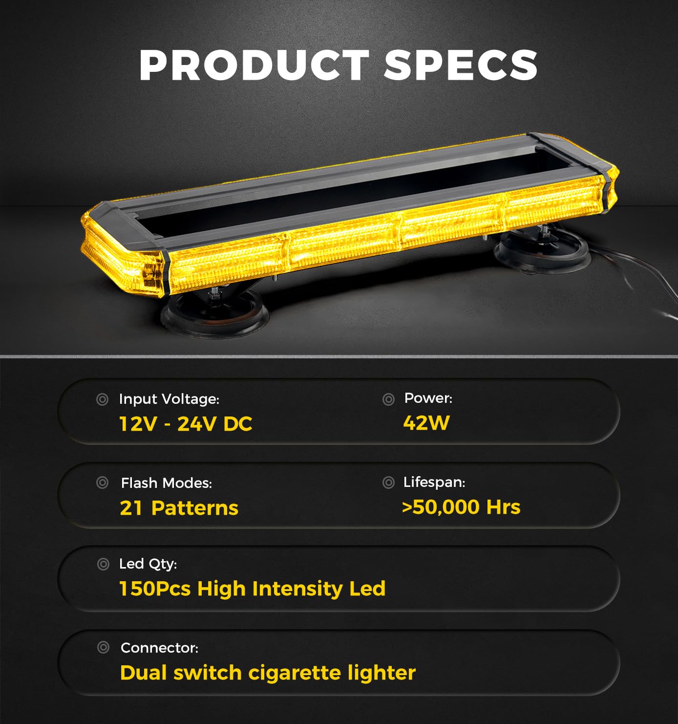 Xprite 18 inch 150 LED Rooftop Emergency Strobe Light