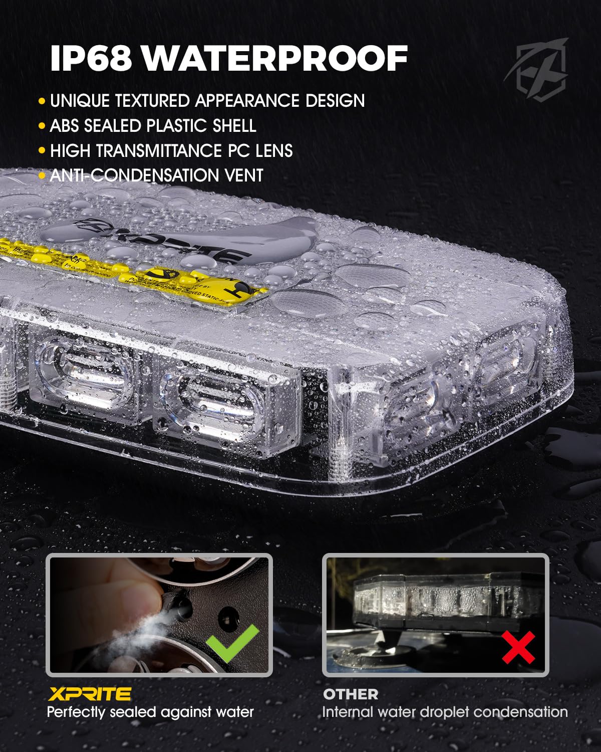 2PCS Upgraded 12" 72LED Rooftop Mini Strobe Lights