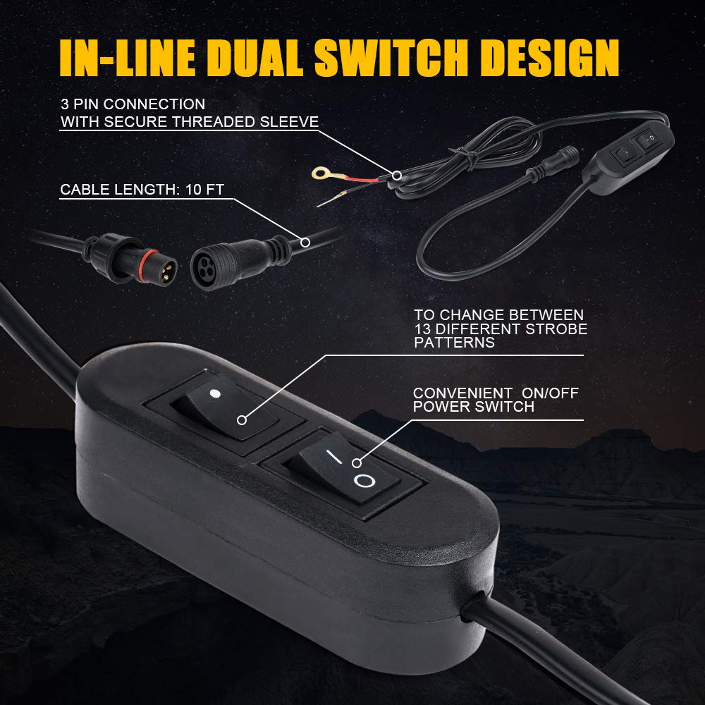 35.5" Inch 32 LED Strobe Emergency Traffic Advisor Warning Light Bar for Firefighter Vehicles Trucks Cars