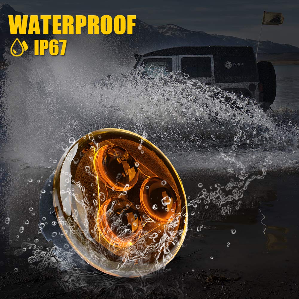 Amber LED Turn Signal Lights for 07-18 Jeep Wrangler JK | Trio Series