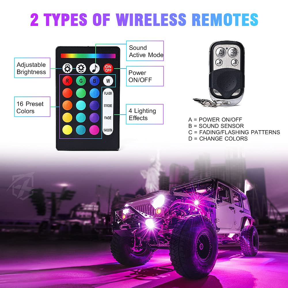 Multi-Color RGB-W LED Rock Lights | Discovery Plus Series