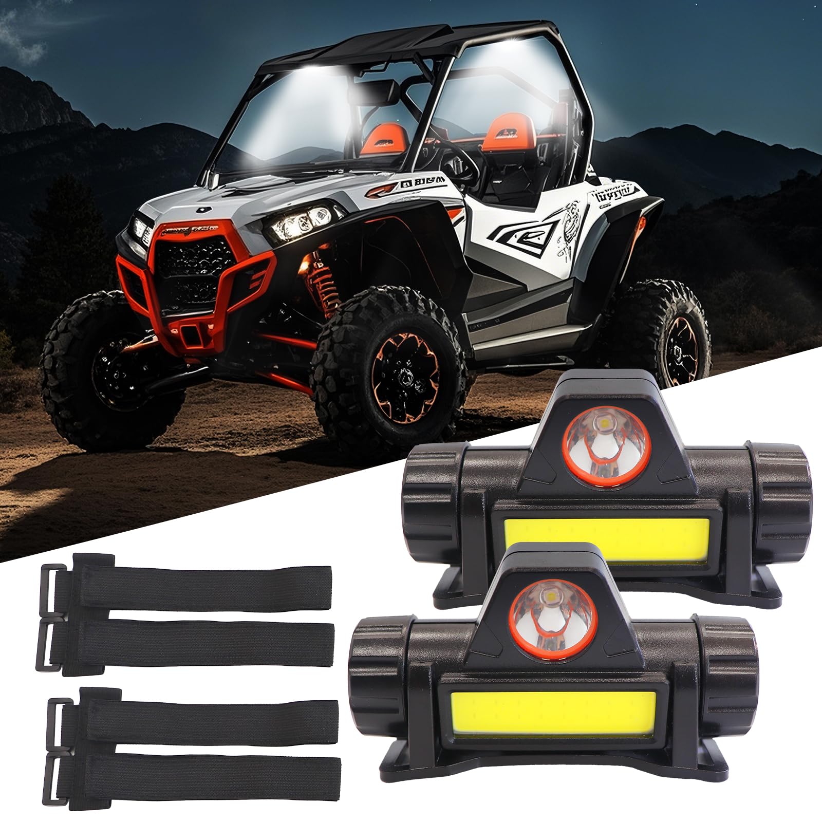 Rechargeable UTV Interior Light for Polaris RZR Can Am Talon Kawasaki Golf Cart Boat Off-Road