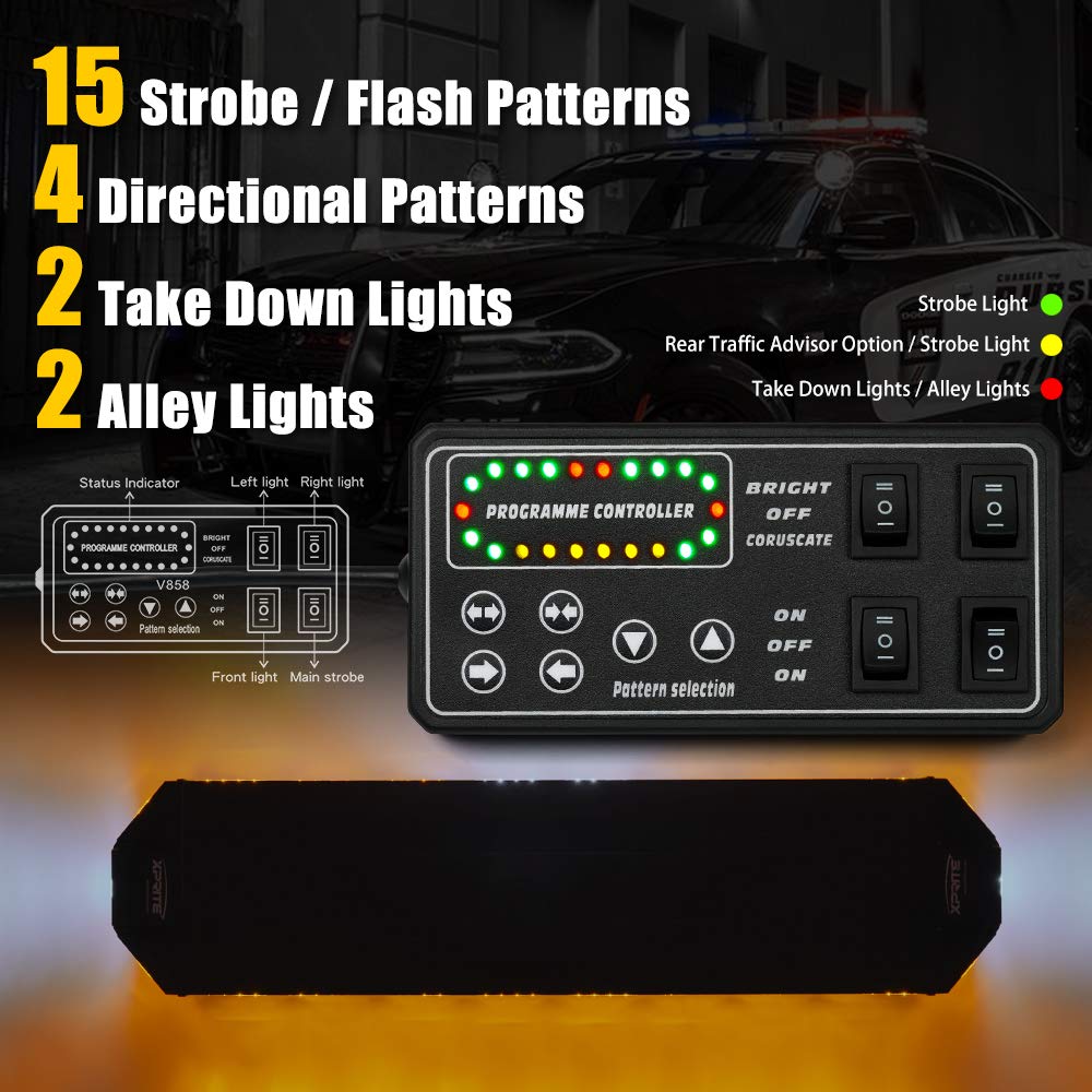 48" Directional Strobe Light Bar |  Black Hawk Series