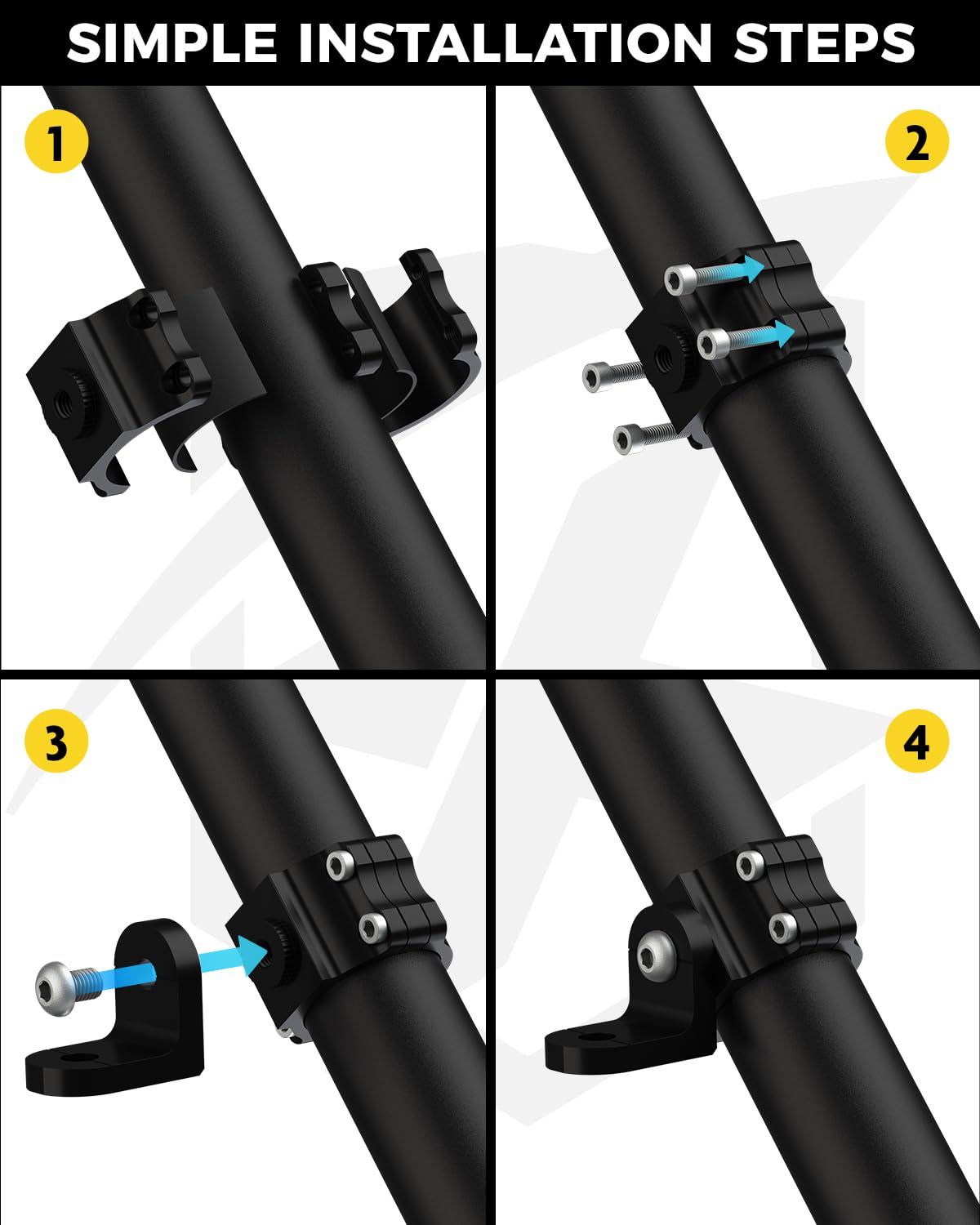 Aluminum CNC Whip Light Mount Bracket with 360° Rotation Capability