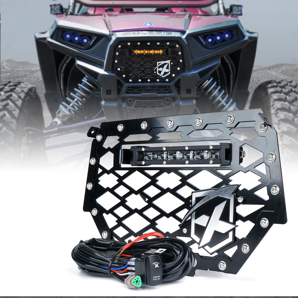 Steel Mesh Grille with Light Bar for 2019-2023 Polaris RZR 1000 XP Turbo
