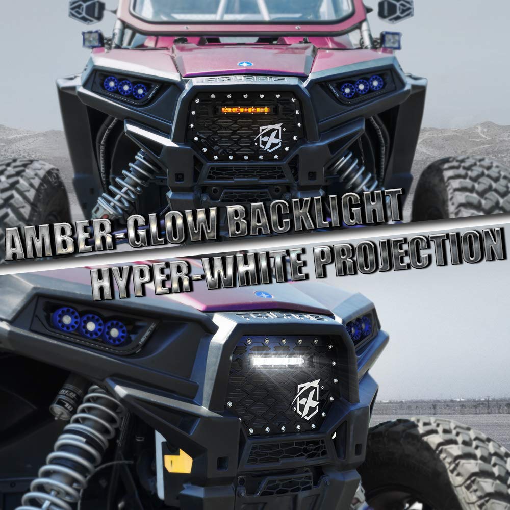 Steel Mesh Grille with Light Bar for 2019-2023 Polaris RZR 1000 XP Turbo