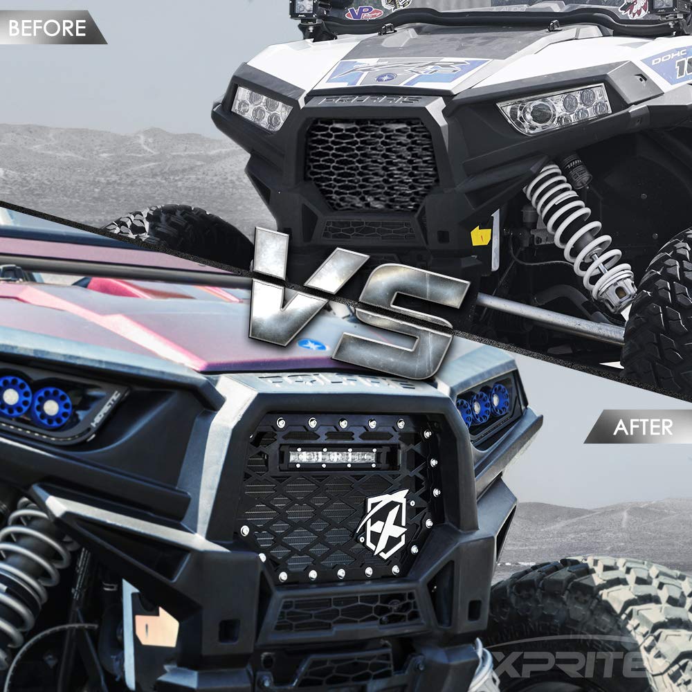 Steel Mesh Grille with Light Bar for 2019-2023 Polaris RZR 1000 XP Turbo