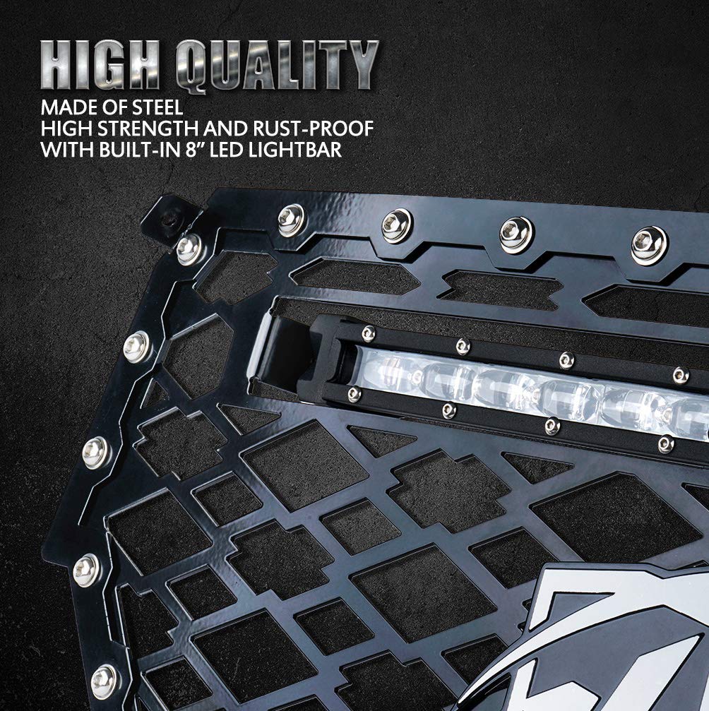 Steel Mesh Grille with Light Bar for 2019-2023 Polaris RZR 1000 XP Turbo