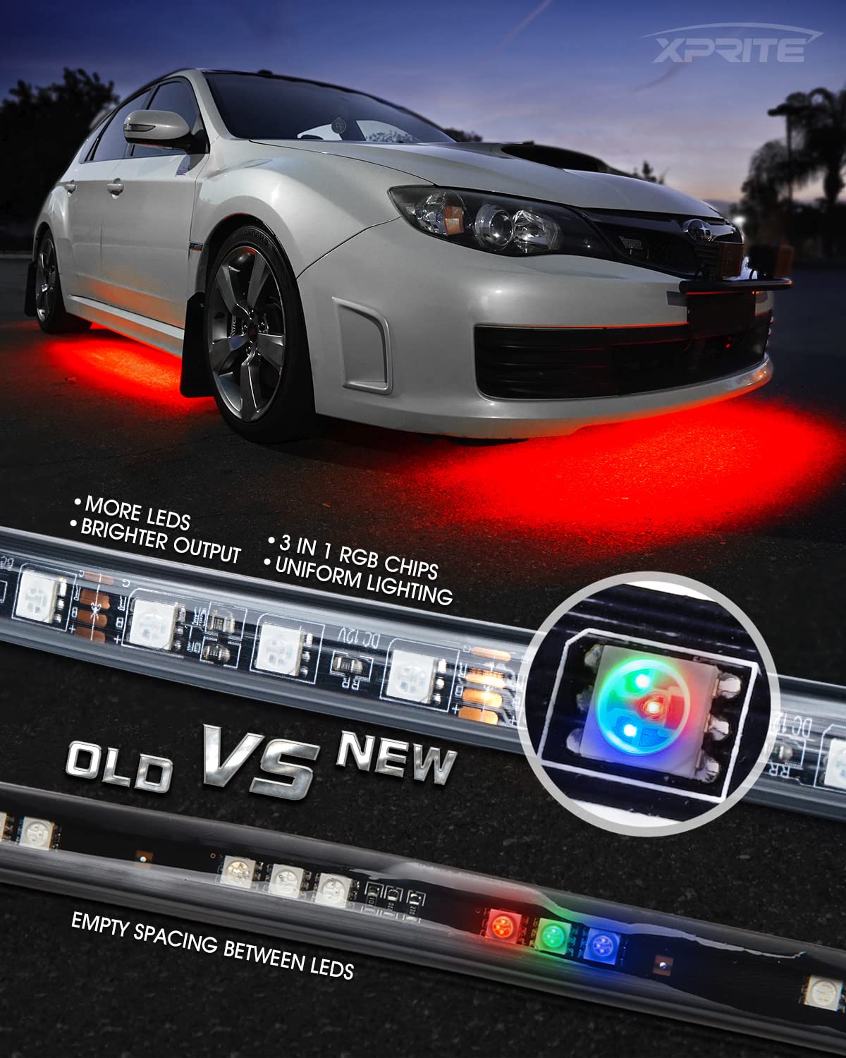 LED RGB Under Glow Light Kit with Remote Control | Throwback Series