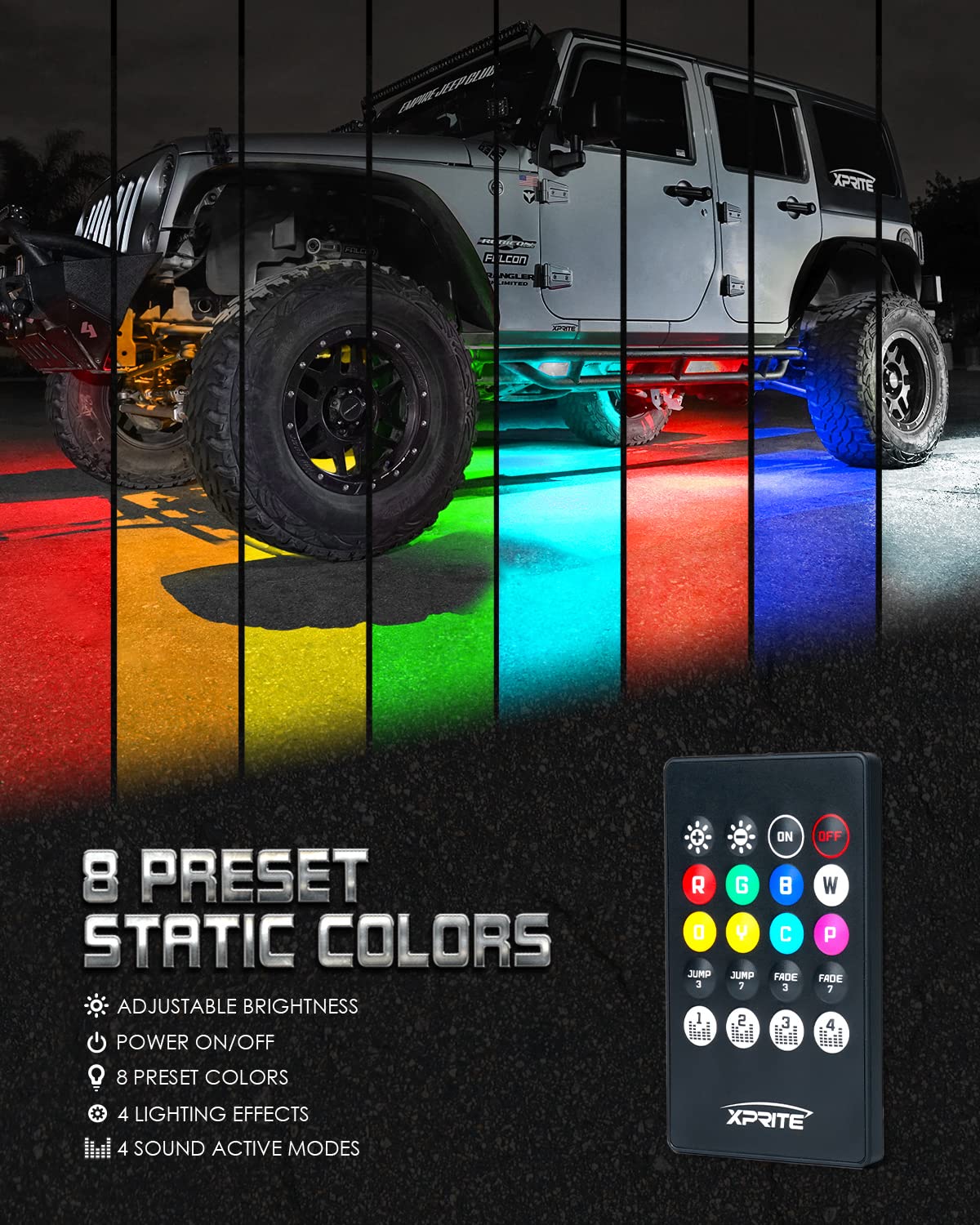 LED RGB Under Glow Light Kit with Remote Control | Throwback Series
