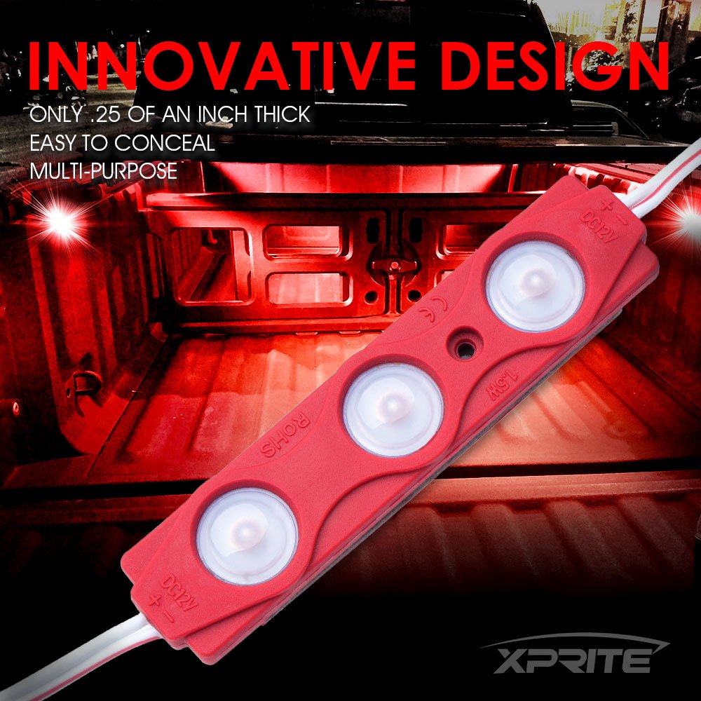 Xprite 8 LED Rock Light Pods Truck Bed Lighting Kit with Switch