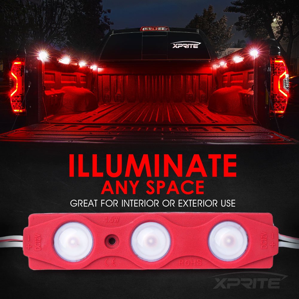 Xprite 8 LED Rock Light Pods Truck Bed Lighting Kit with Switch