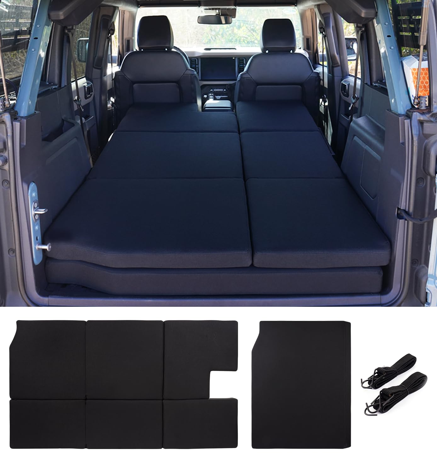 1.6-Inch Thick Premium Foam Bed Pad & Leveling Pad for 2021-2024+ Ford Bronco 4 Door