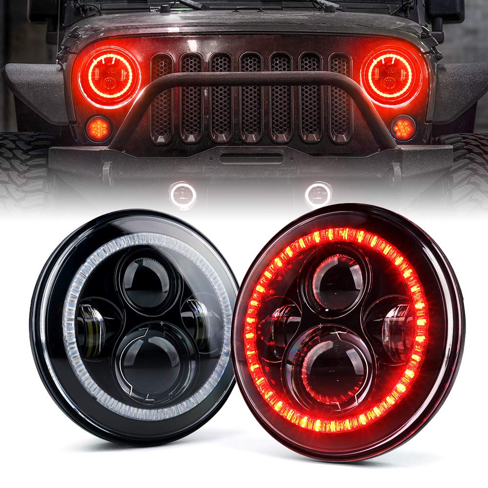 LED Halo Headlights for 2007-2018 Jeep Wrangler JK