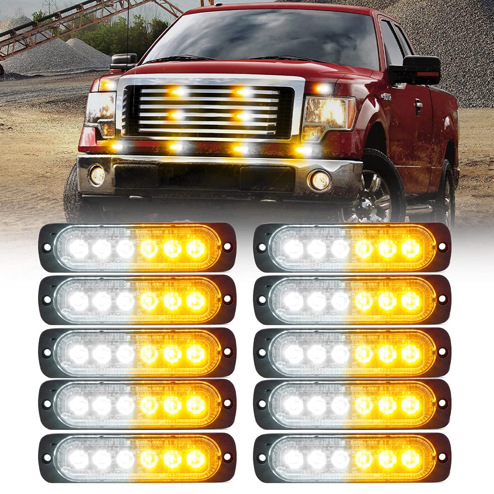 Xprite Alert 6 Series 6W Flush Mount Side Marker Emergency Strobe Light - Set of 4