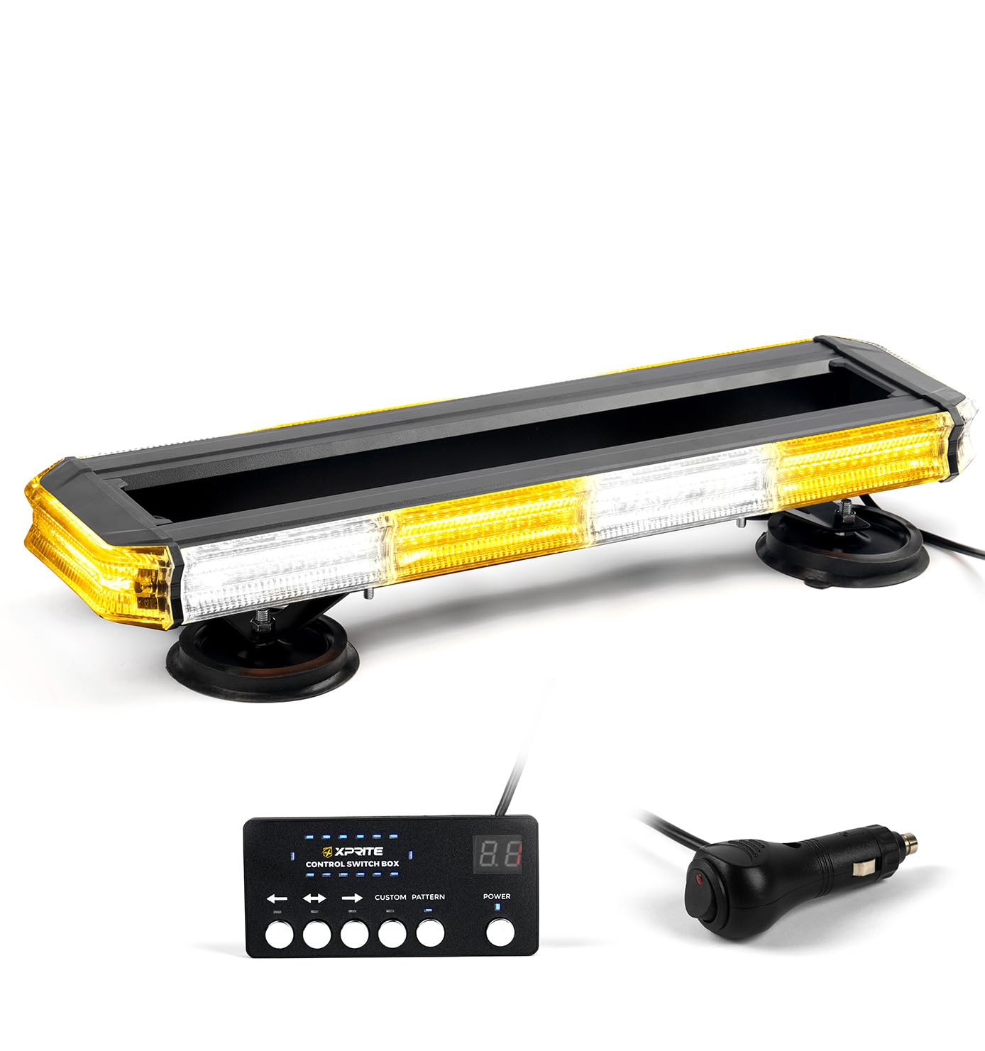 Xprite LED 150 Rooftop Emergency Strobe Light Bar w/Control Panel Magnetic Base