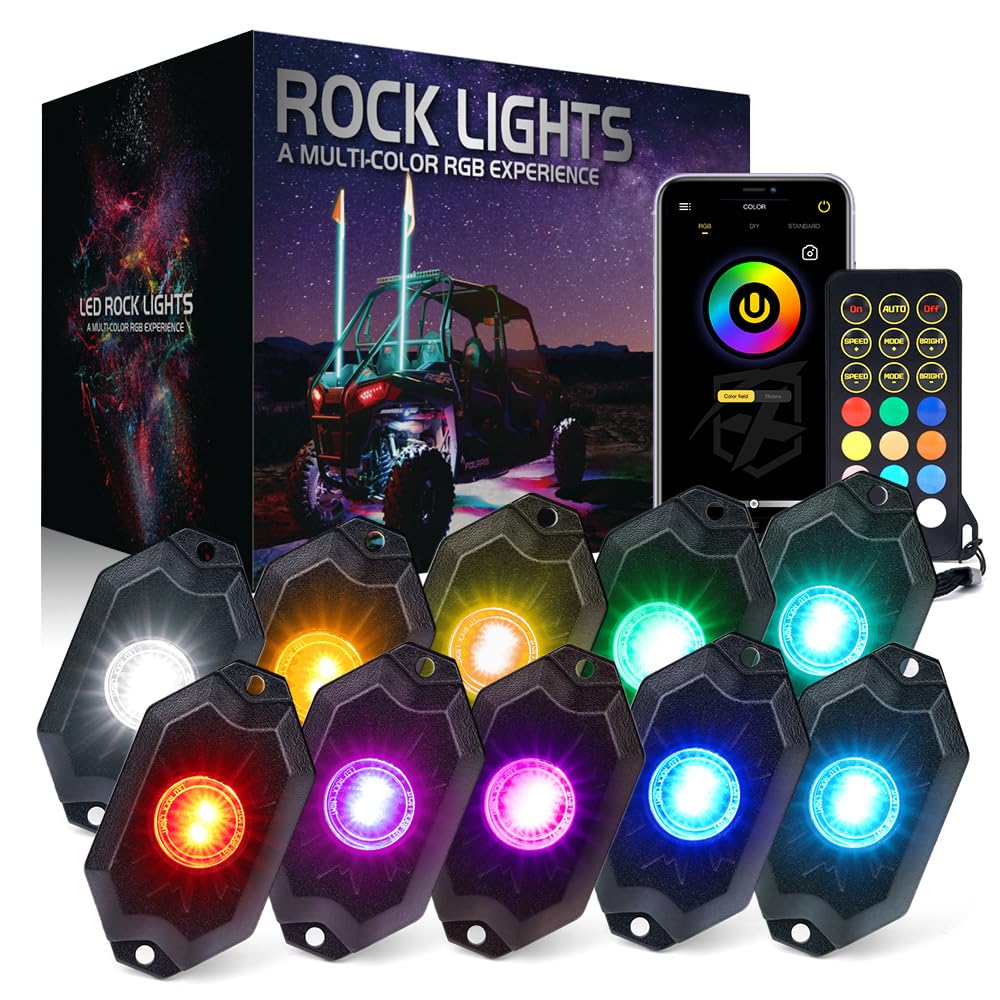 RGBW LED Rock Lights Kit with Bluetooth Control | Trophy Series