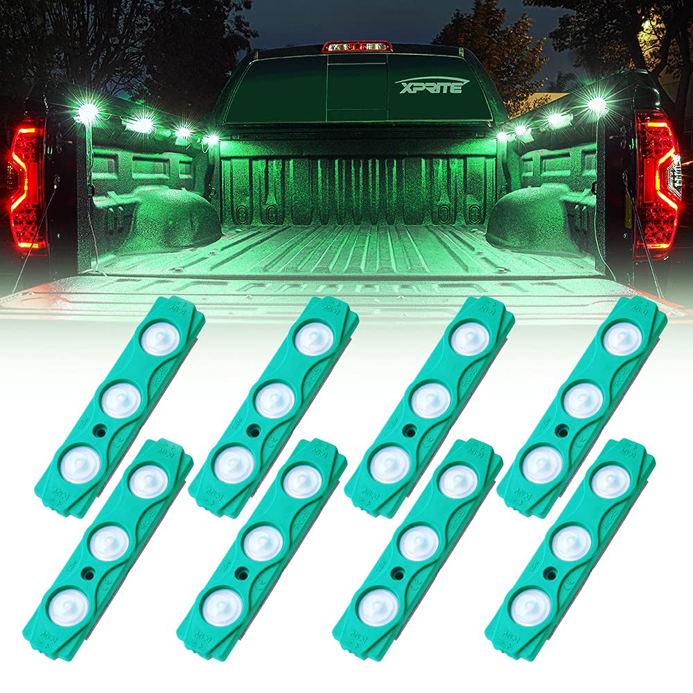 Xprite 8 LED Rock Light Pods Truck Bed Lighting Kit with Switch