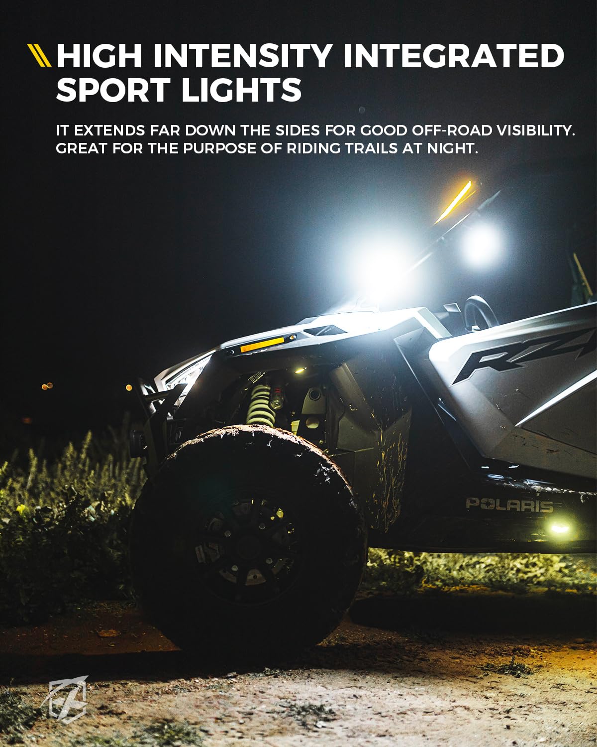 UTV Side Mirrors with LED Spotlights & Puddle Lights