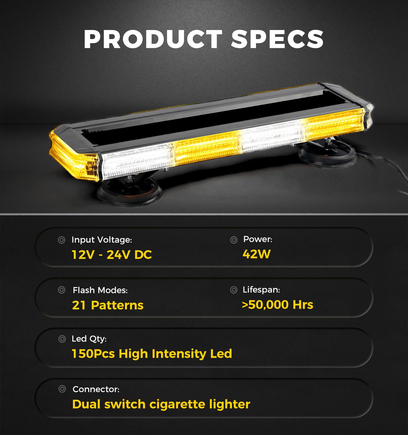 Xprite 18 inch 150 LED Rooftop Emergency Strobe Light