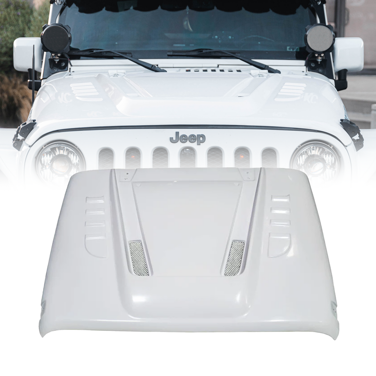 0718 Jeep Wrangler JK Fiberglass Hood with Functional Air Vent